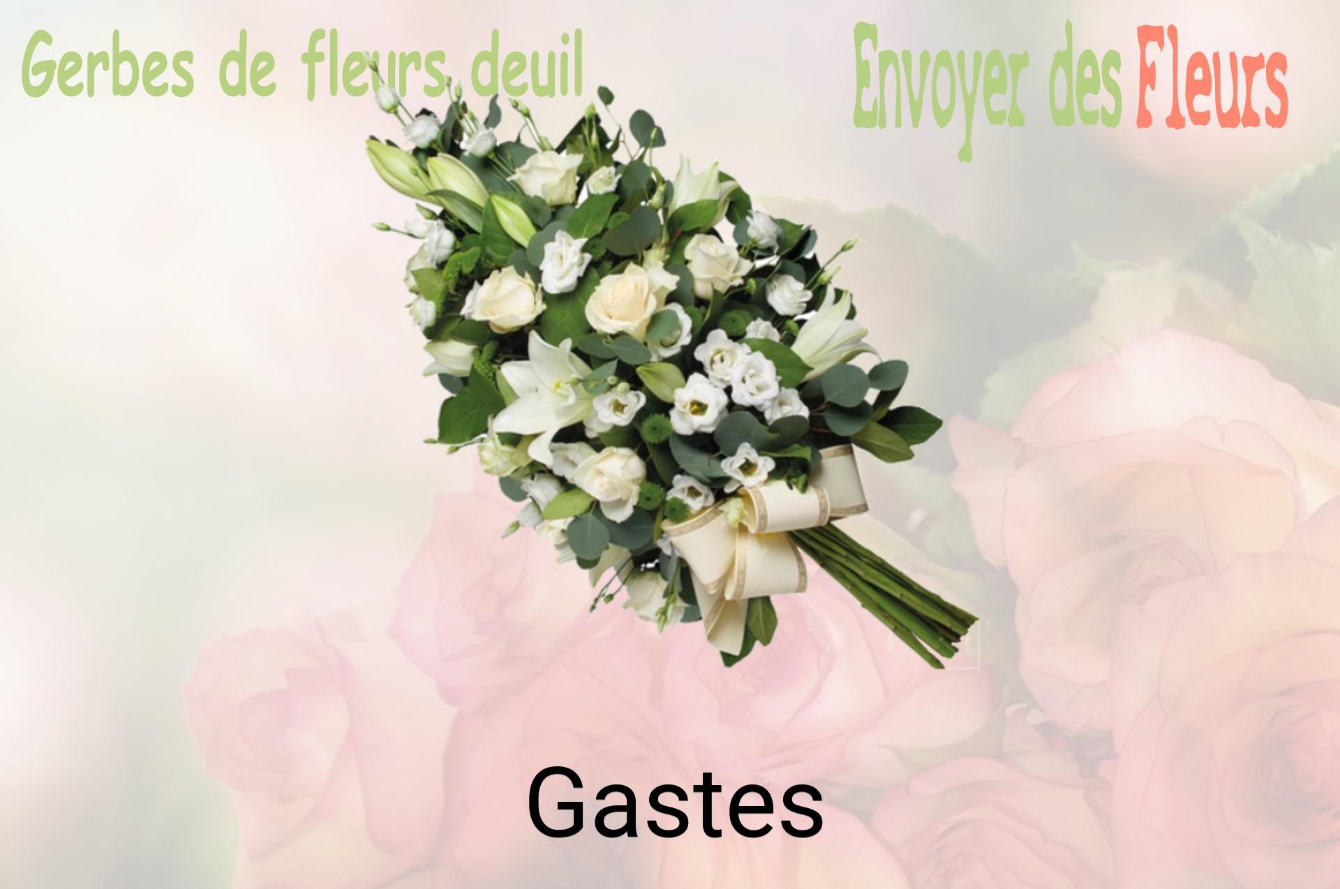 Gerbe de fleurs de deuil livrée à Gastes